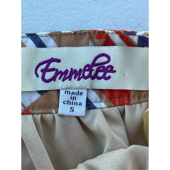 1459 Anthropologie Emmelee Pleated Geometric Boho Mini Skirt Size Small - Picture 3 of 4